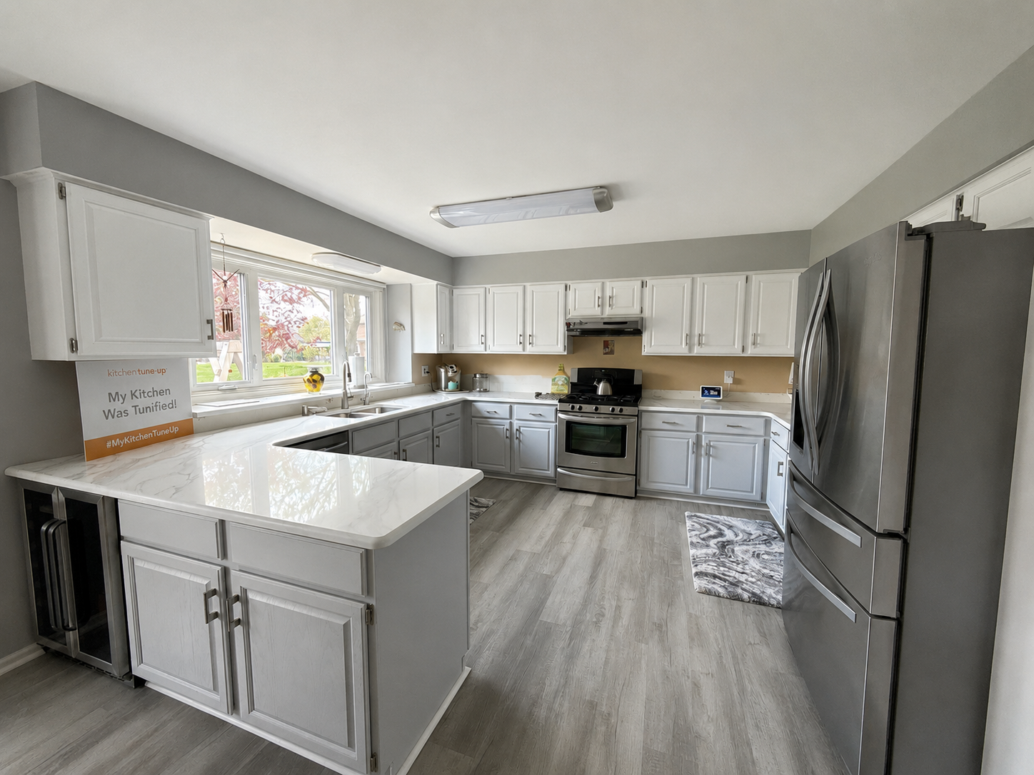 Novi Kitchen Transformation with Painted Cabinets and Updated Countertops